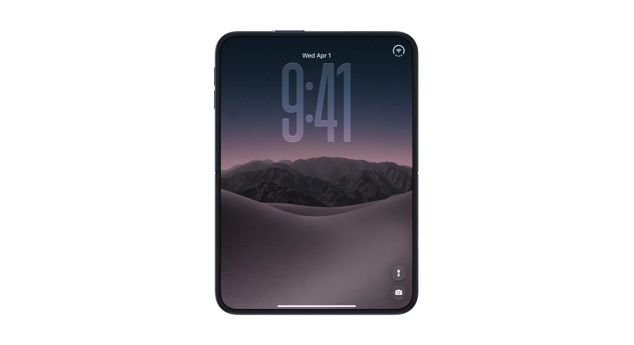 The iPhone Duo inner display, open